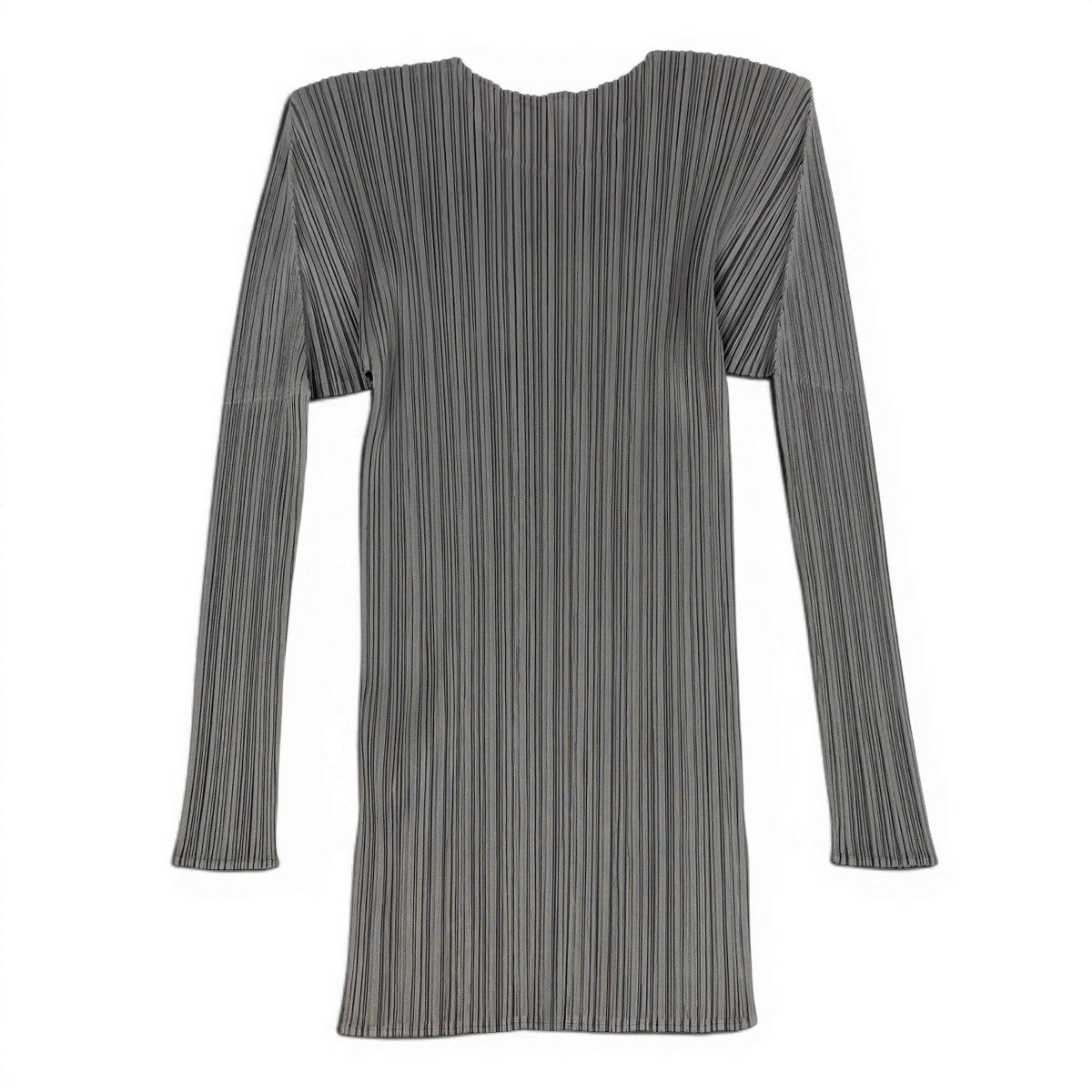 Ag10 【美品】 PLEATS PLEASE プリーツプリーズ ロングスリーブカットソー プリーツ加工 PP04-JK602 サイズ3 グレー ポリエステル100％ レディース 女性用u02t