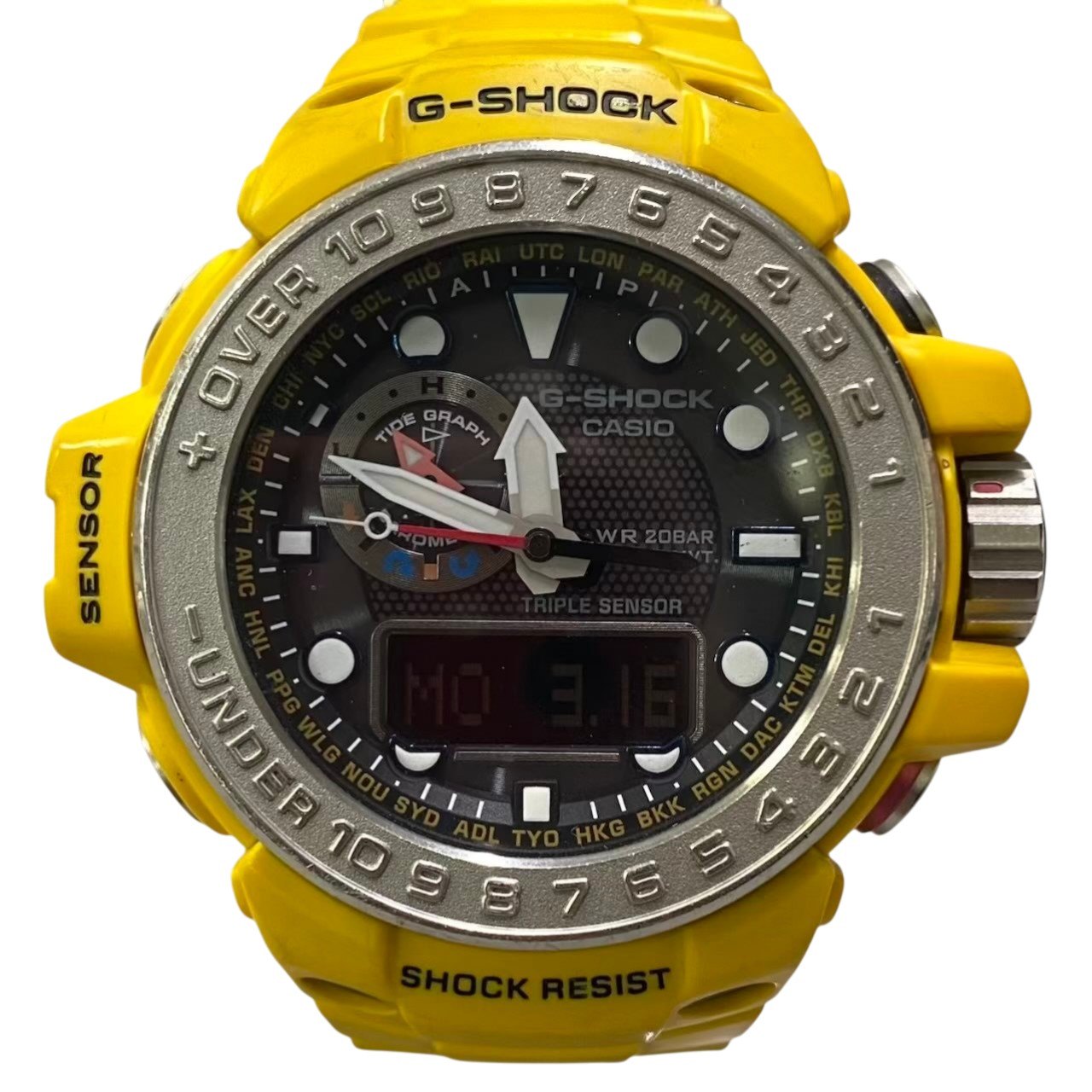 c23 CASIO G-SHOCK カシオ Gショック GWN-7000 イエロー 腕時計 ガルフマスター 電波ソーラー デジタルウォッチ メンズk02i