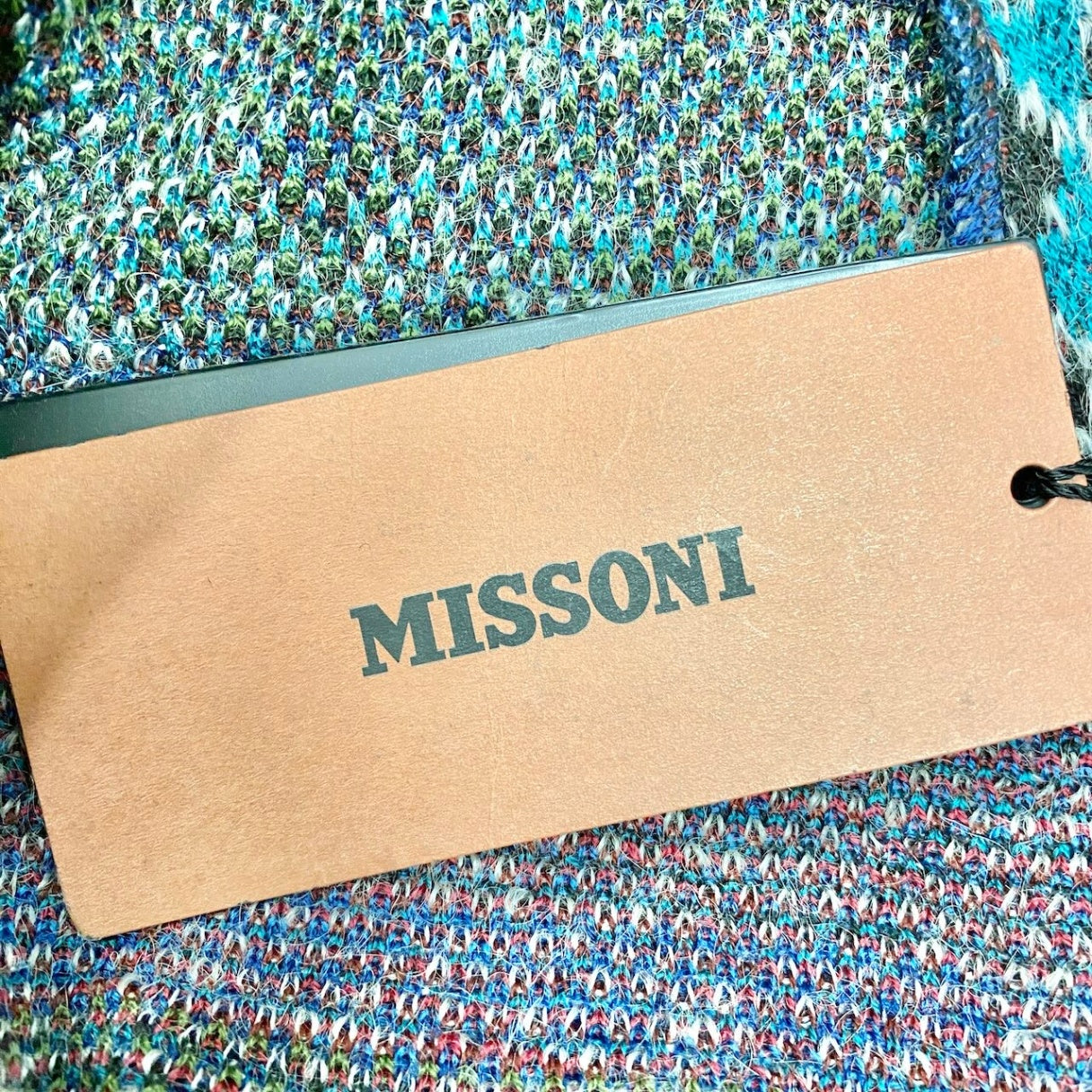 74e18 MISSONI ミッソーニ ニットマフラー ストール 幾何学模様 イタリア製 マルチカラー レディース メンズ ユニセックスu02t
