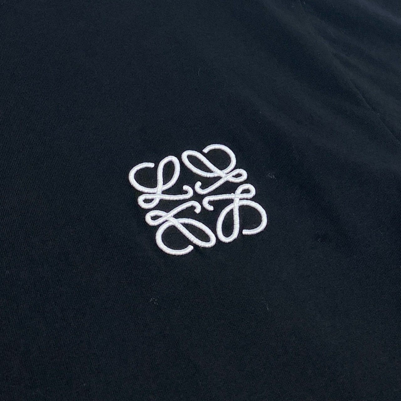 b23 LOEWE ロエベ アナグラム コットンTシャツ サイズL ブラック カットソー ロゴ刺繍 Logo Teet18r