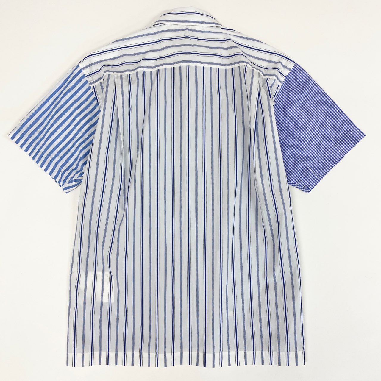 43c3 COMME des GARCONS SHIRT コムデギャルソンシャツ フランス製 ドット × ストライプシャツ S18014 XS ブルー ホワイト 半袖 ショートスリーブ