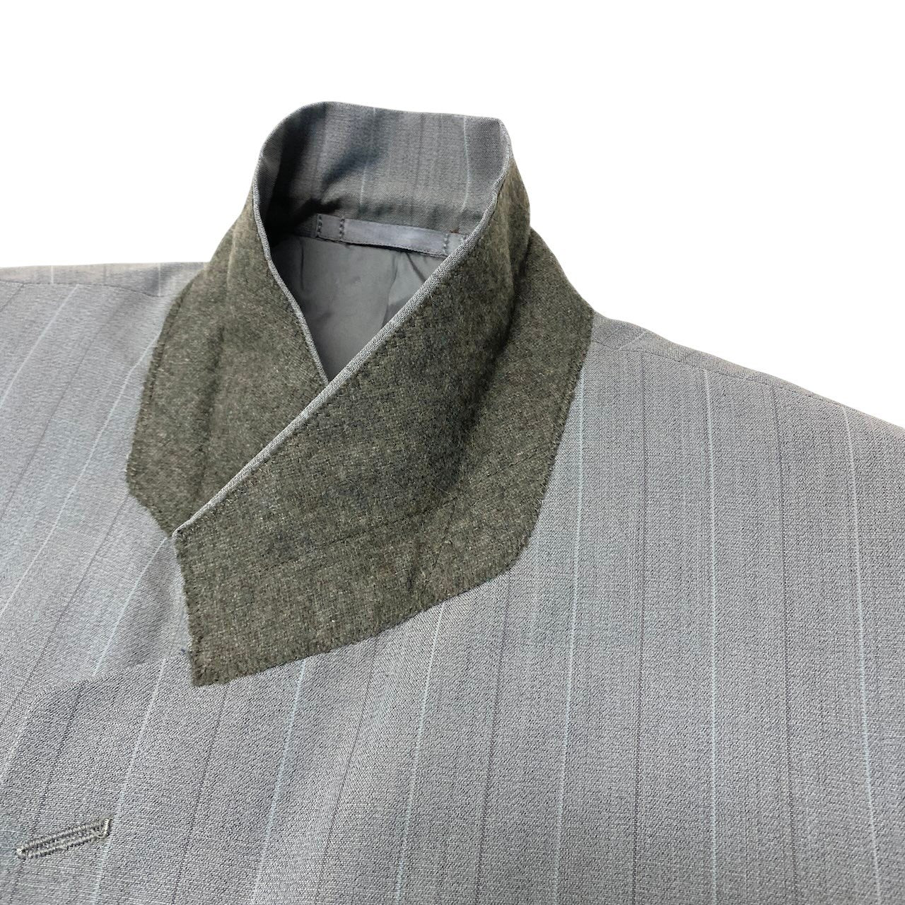 68g4 Christian Dior MONSIEUR クリスチャンディオール セットアップ シングルスーツ ストライプ柄 サイズAB6 グレー ウール100％ メンズ 紳士服o07t