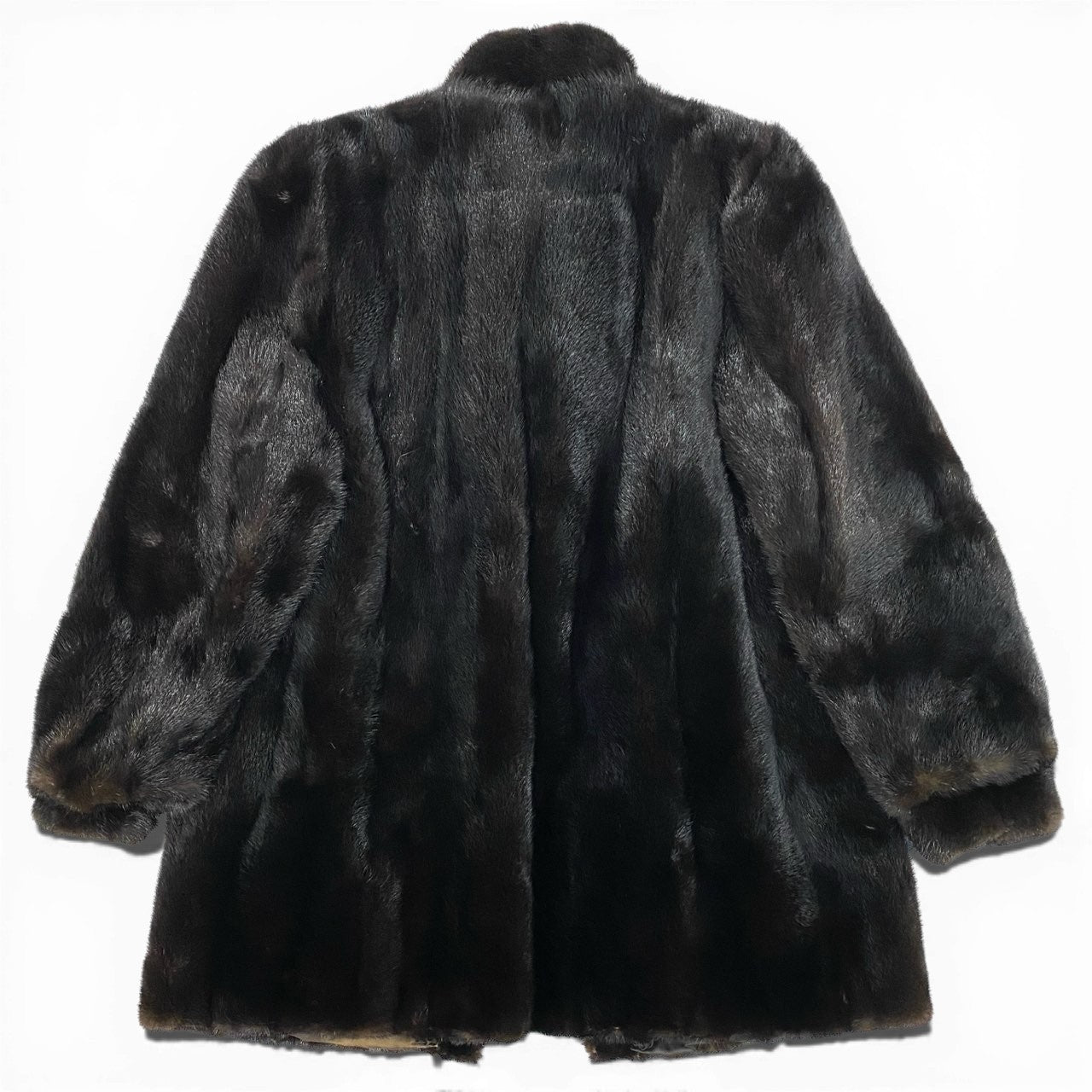 43a21 マホガニーミンク ファーコート サイズ13 ダークブラウン 本毛皮 Mink Fur Coat リアルファー ポケット有t18r