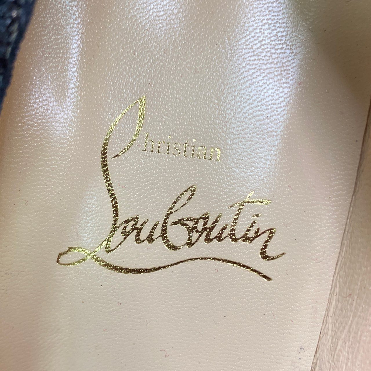 6a10 Christian Louboutin クリスチャンルブタン グリッター ラメパンプス 36 ブラック イタリア製 セレモニー 結婚式 シューズ