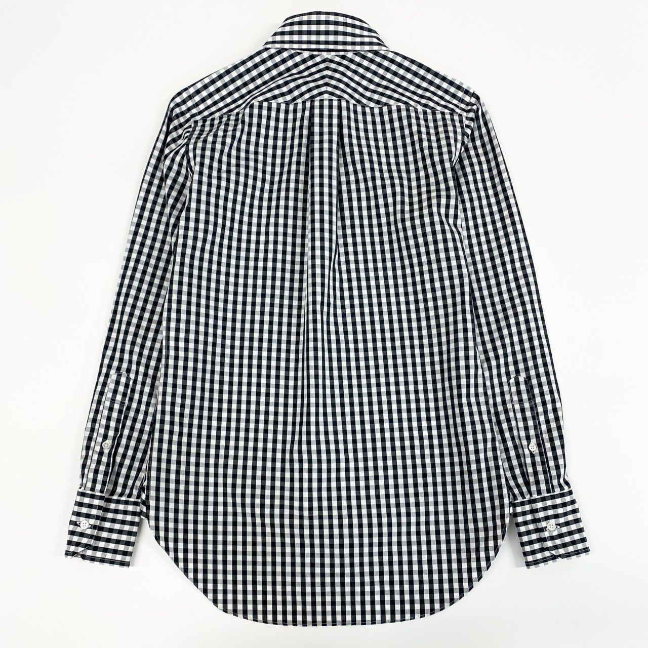 37a16 MADISONBLUE マディソンブルー MADISON SHIRT L/S SH GINGHAM 長袖シャツ ギンガムチェック ワンポイント刺繍 MB211-5014 00 XSサイズ ブラック ホワイト コットン