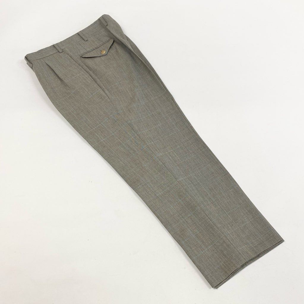 52l24 BURBERRY バーバリー スーツセットアップ テーラードジャケット シングルジャケット スラックス チェック AB4サイズ グレー ウール100％ メンズo07t