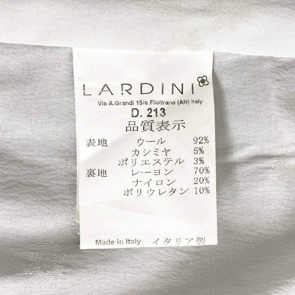 47g6 《美品》 LARDINI ラルディーニ カシミヤ混 ダブル チェスターコート ロングピーコート ブートニエール 40 グレー イタリア製