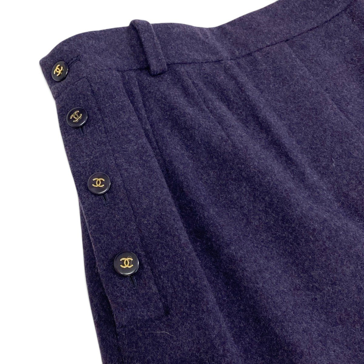 Ci4 【美品】 CHANEL BOUTIQUE シャネル 1995年 ココマークボタン キュロットパンツ サイズ40 パープル レディースta2