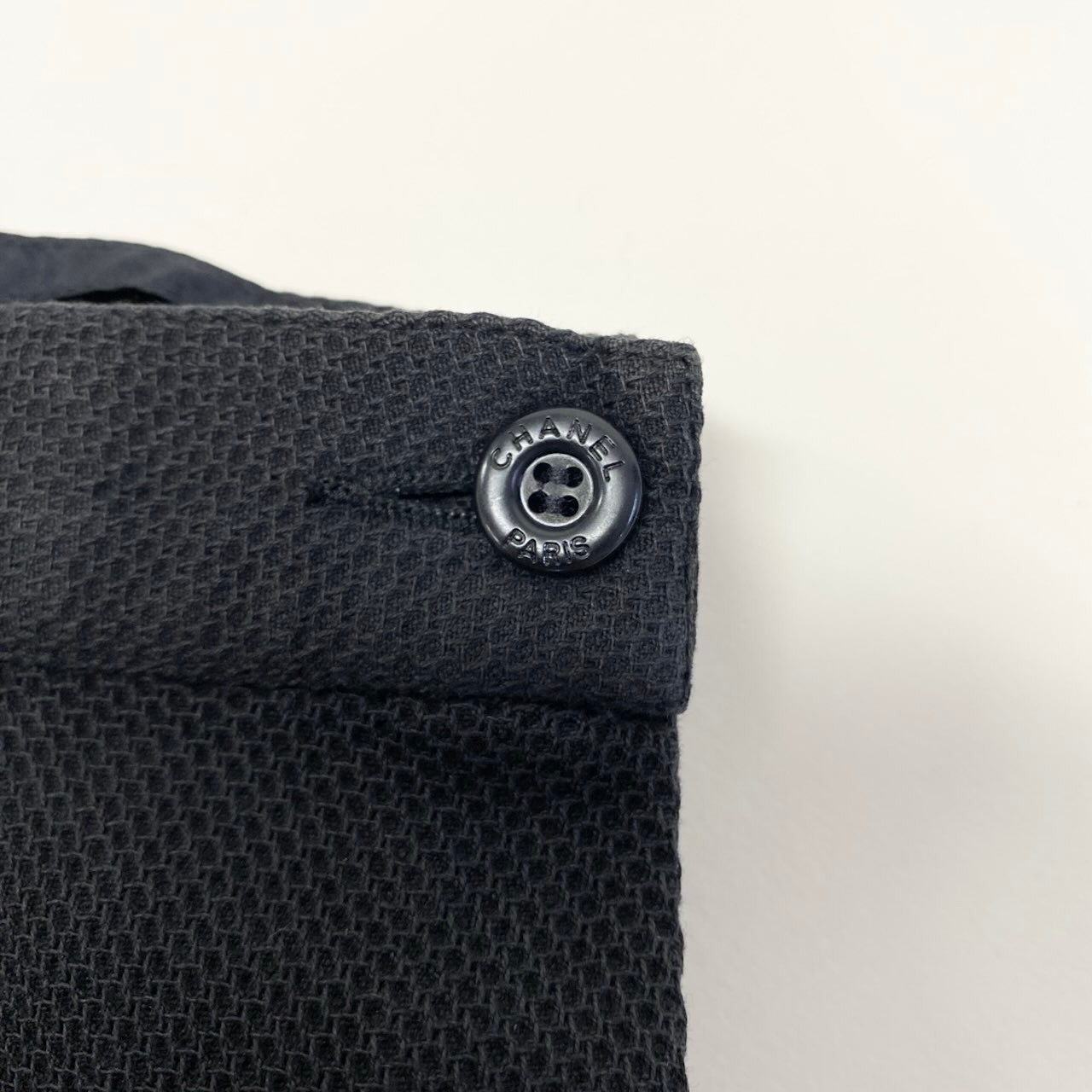 Cf9 CHANEL 1996年 ハーフパンツ ボトムス フランス製 36サイズ ブラック コットン100％ レディース 女性用u02t