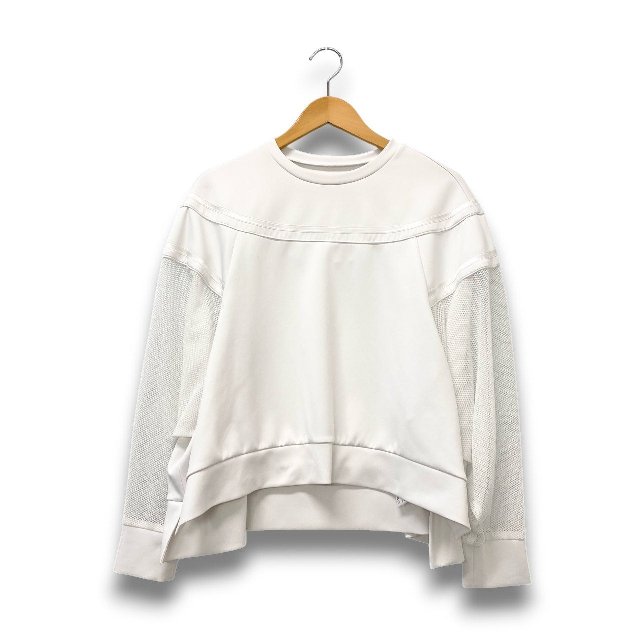 69c2 ADORE アドーア メッシュコンビダンボール 長袖 クルーネックTシャツ レディース女性服 531-5160313 サイズ38 ホワイトu02t