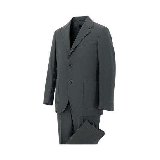 19k10 《美品》 JOHN SMEDLEY ENGLAND ジョンスメドレー セットアップスーツ シングル 2B アンコンジャケット スラックス ウール混 メンズ 紳士服 1 S ダークグレーu02t