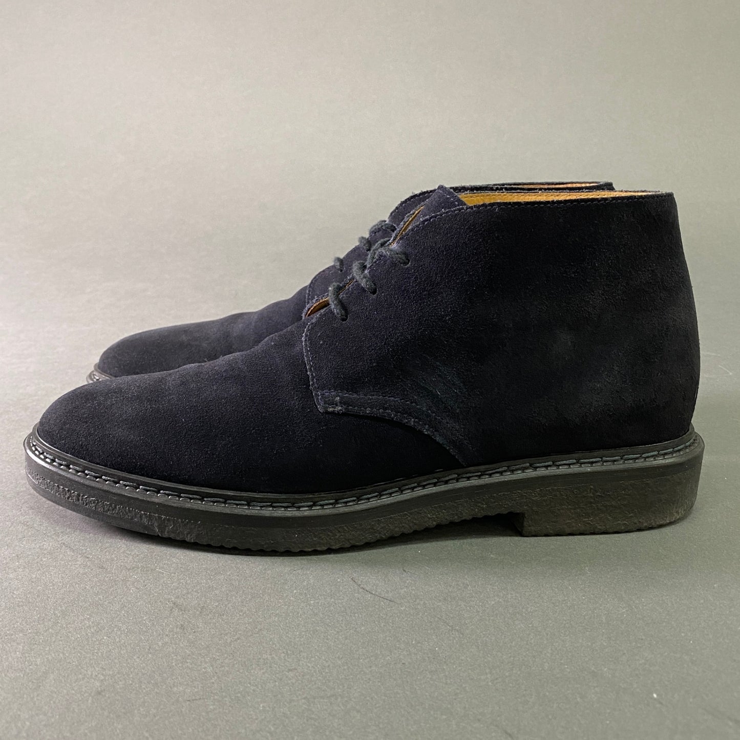 1a22 DOUCAL'S デュカルス スエードレザー チャッカブーツ 39 ブラック Leather ポストマン デザートブーツ イタリア製