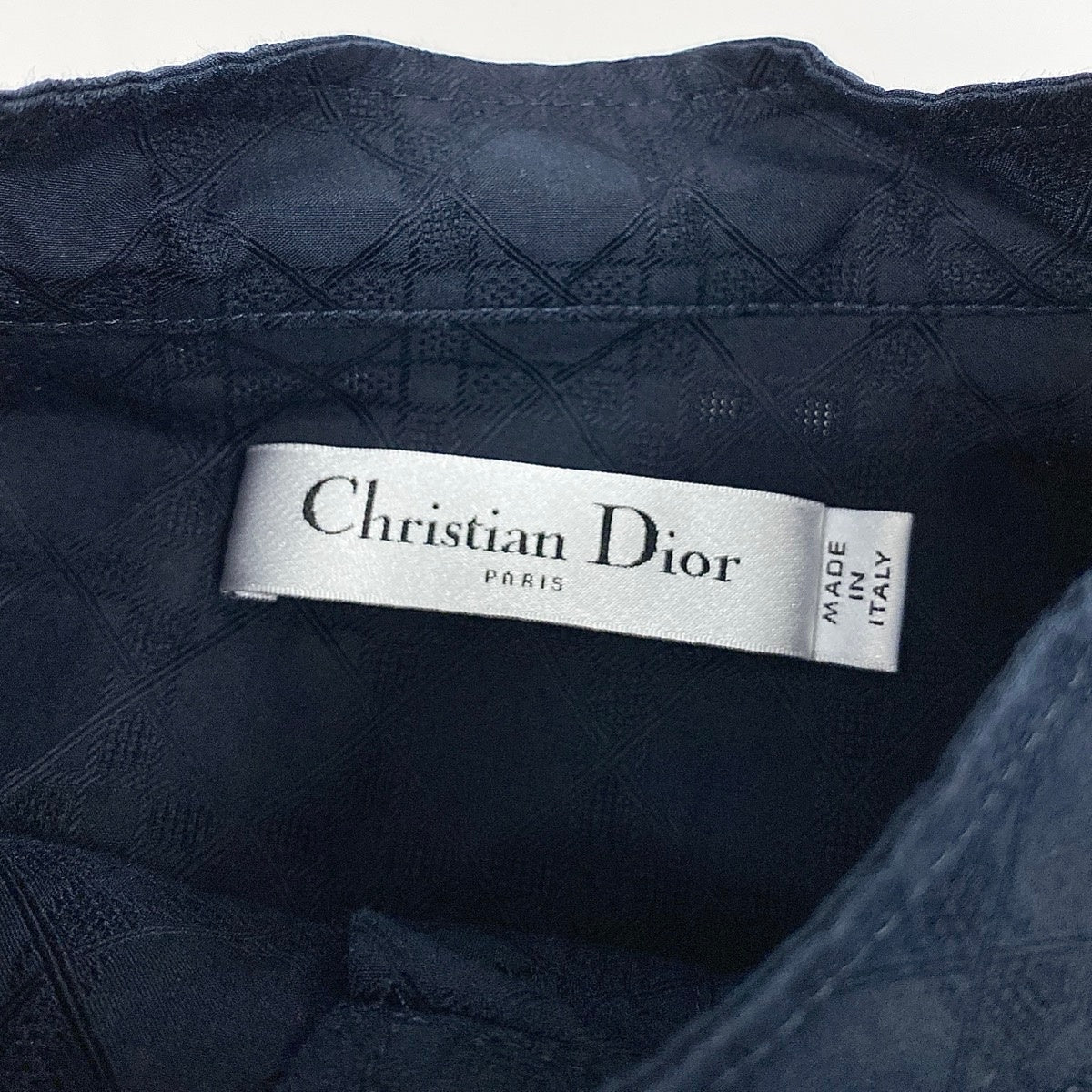 Ee14 Christian Dior クリスチャンディオール マクロカナージュ ドレス ベルテッドミディワンピース サイズ38 ネイビー Macrocannage Dress レディース ワンピk02i