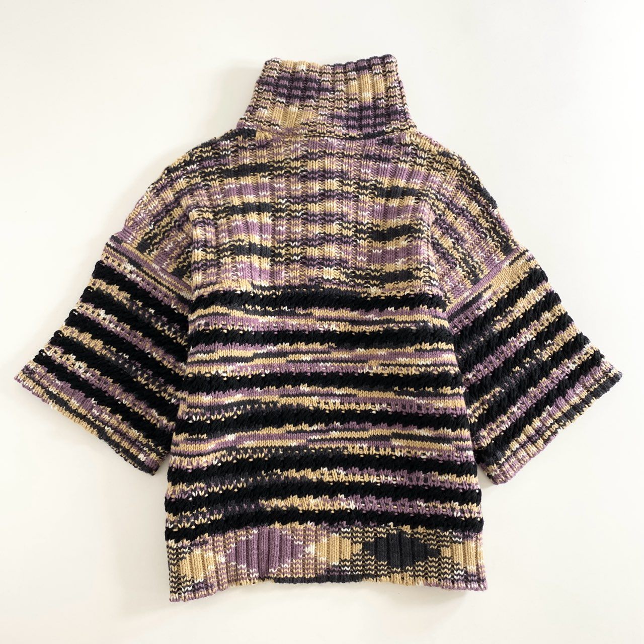 6d23 【美品】 伊製 MISSONI ミッソーニ S ミドルゲージ カシミヤニット プルオーバー パープル系 レディース