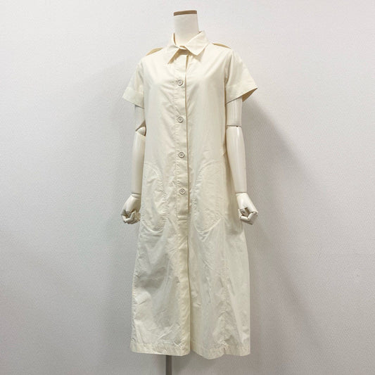 53j17《未使用保管品》 gentryportofino ジェントリーポルトフィーノ 半袖シャツ ロングワンピース コットンワンピース レディース 女性用 40 クリーム色 綿100u02t