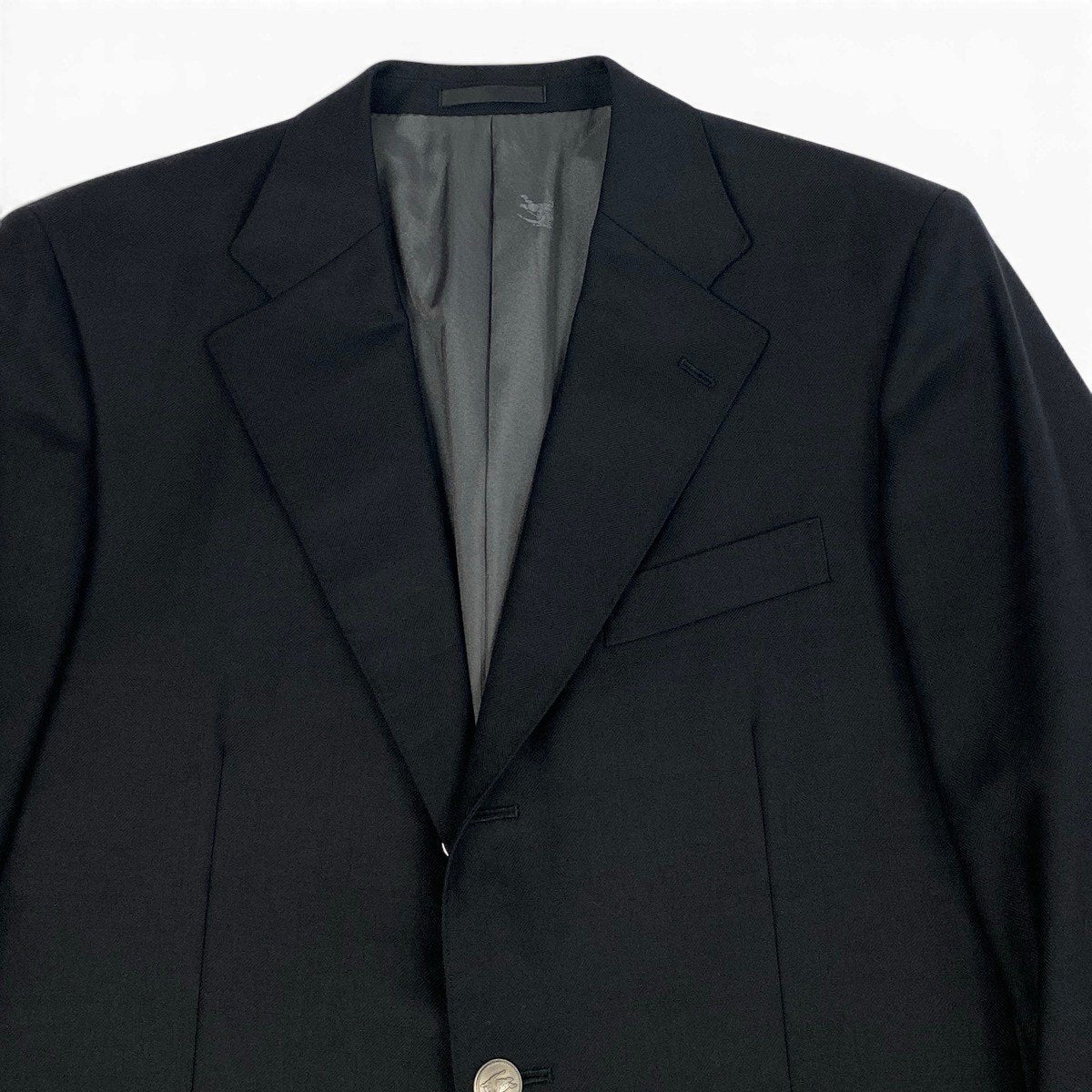 30f6 BURBERRY  LONDON バーバリーロンドン テーラードジャケット シングル 3B 刻印ボタン サイズAB5 ブラック メンズ 紳士服u02t