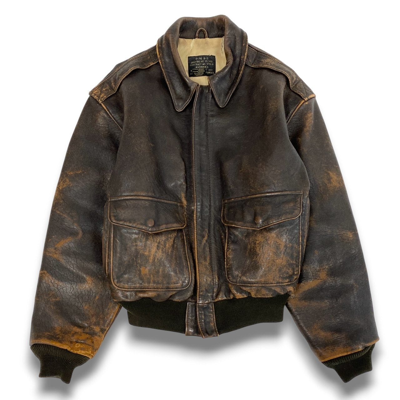 8b20 AVIREX アヴィレックス TYPE A-2 レザージャケット フライトジャケット U.S.ARMY AIR FORCES M ブラウン レザー メンズu02t