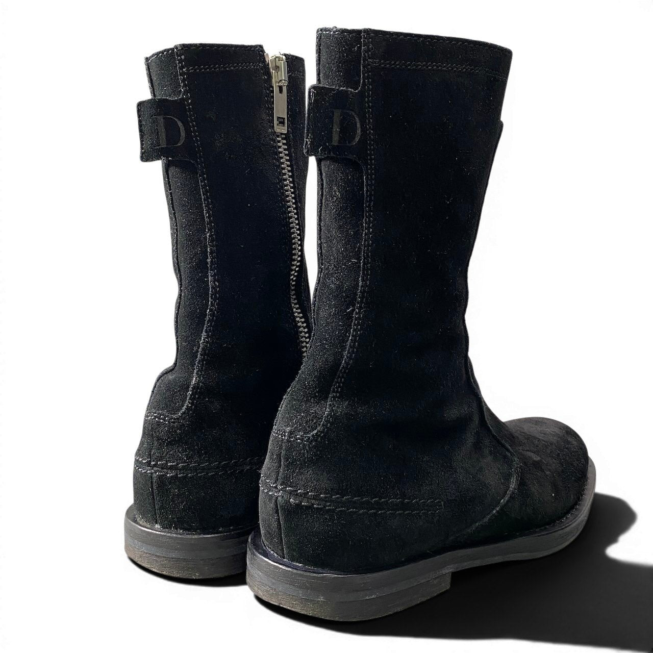 2g7 DIOR HOMME ディオールオム 2004年 エディ期 VOTC スエードレザー ブーツ サイドジップ 42 1/2 ブラック メンズ 紳士靴u02t