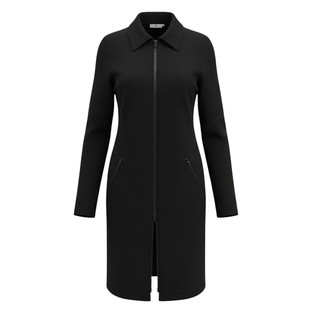 Ai21 Y's Yohji Yamamoto ワイズ ヨウジヤマモト ジップアップコート アウター 日本製 ジャケット 2015 YY-T12-180 3 ブラック ウール レディースo07t