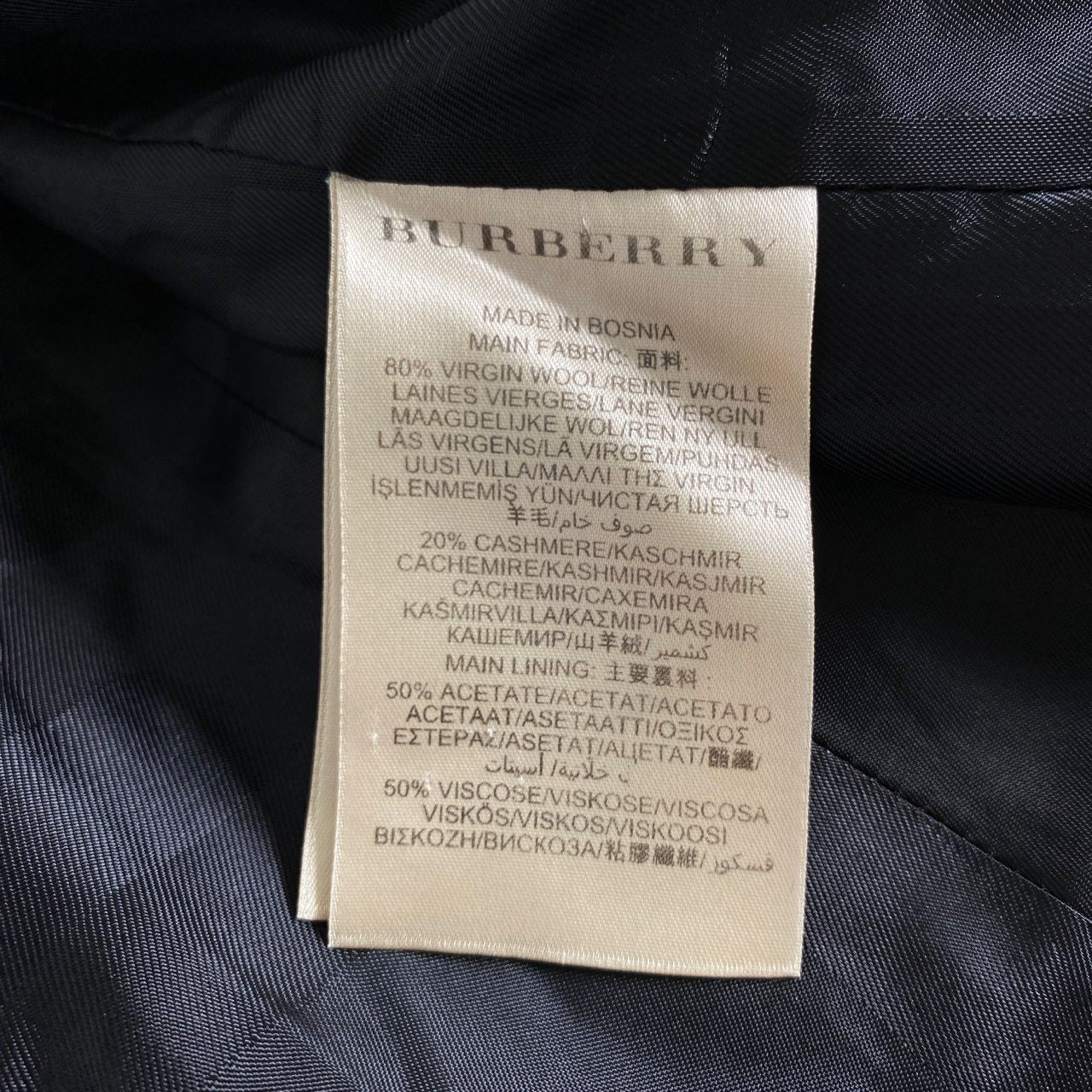 84h28 BURBERRY LONDON バーバリーロンドン カシミヤ20％ カシミヤ混 トレンチコート ウールコート ITA38/UK6 ブラック レディース アウター コート