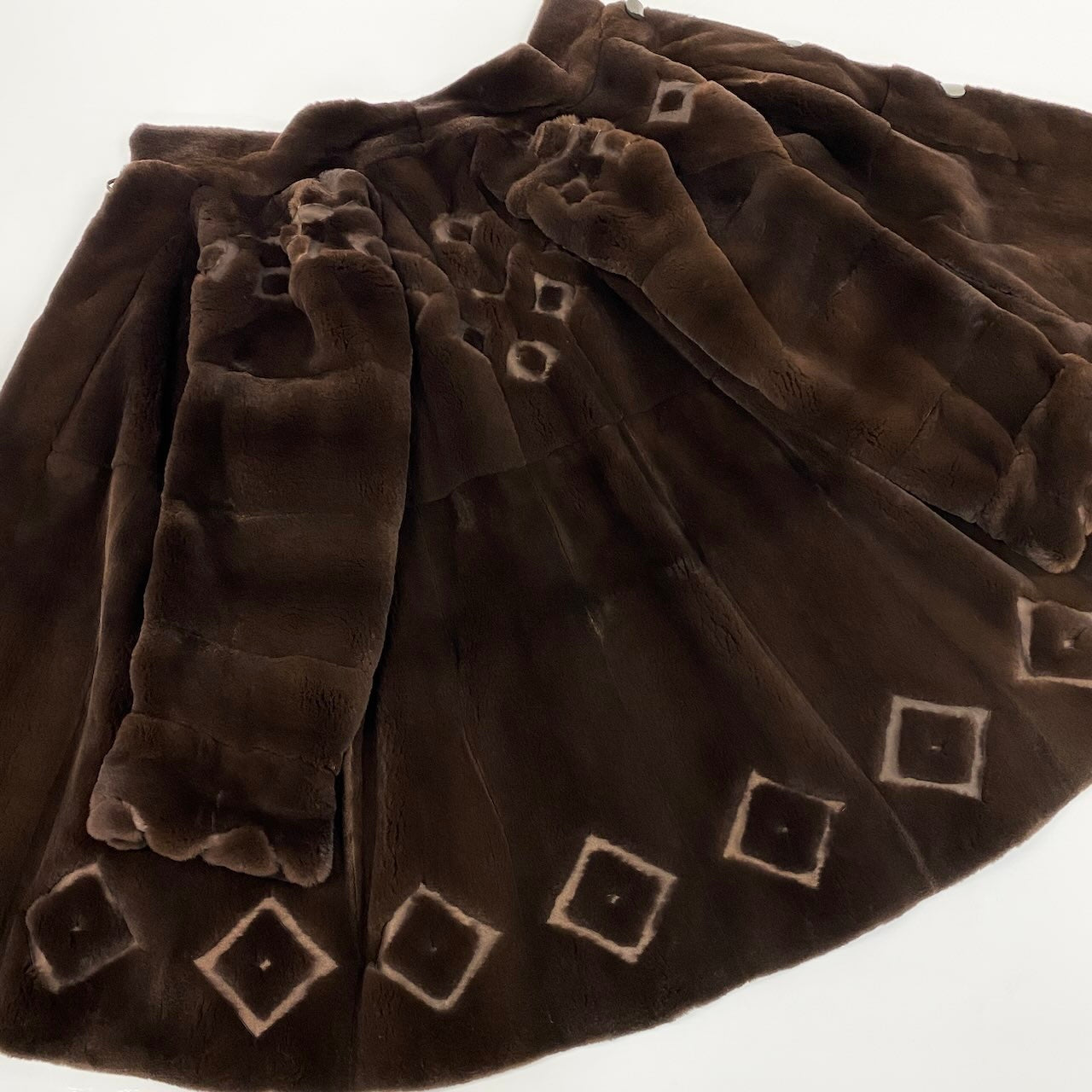 77e14 シェアードミンク リバーシブルロングコート サイズF ブラウン 本毛皮 Mink Fur Long Coatt18r
