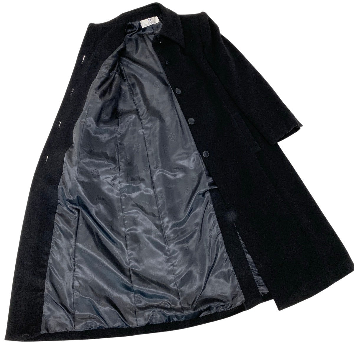 2g14 GIVENCHY ジバンシィ ステンカラーコート ロングコート ラム/カシミヤ混 サイズ42 ブラック レディースu02t