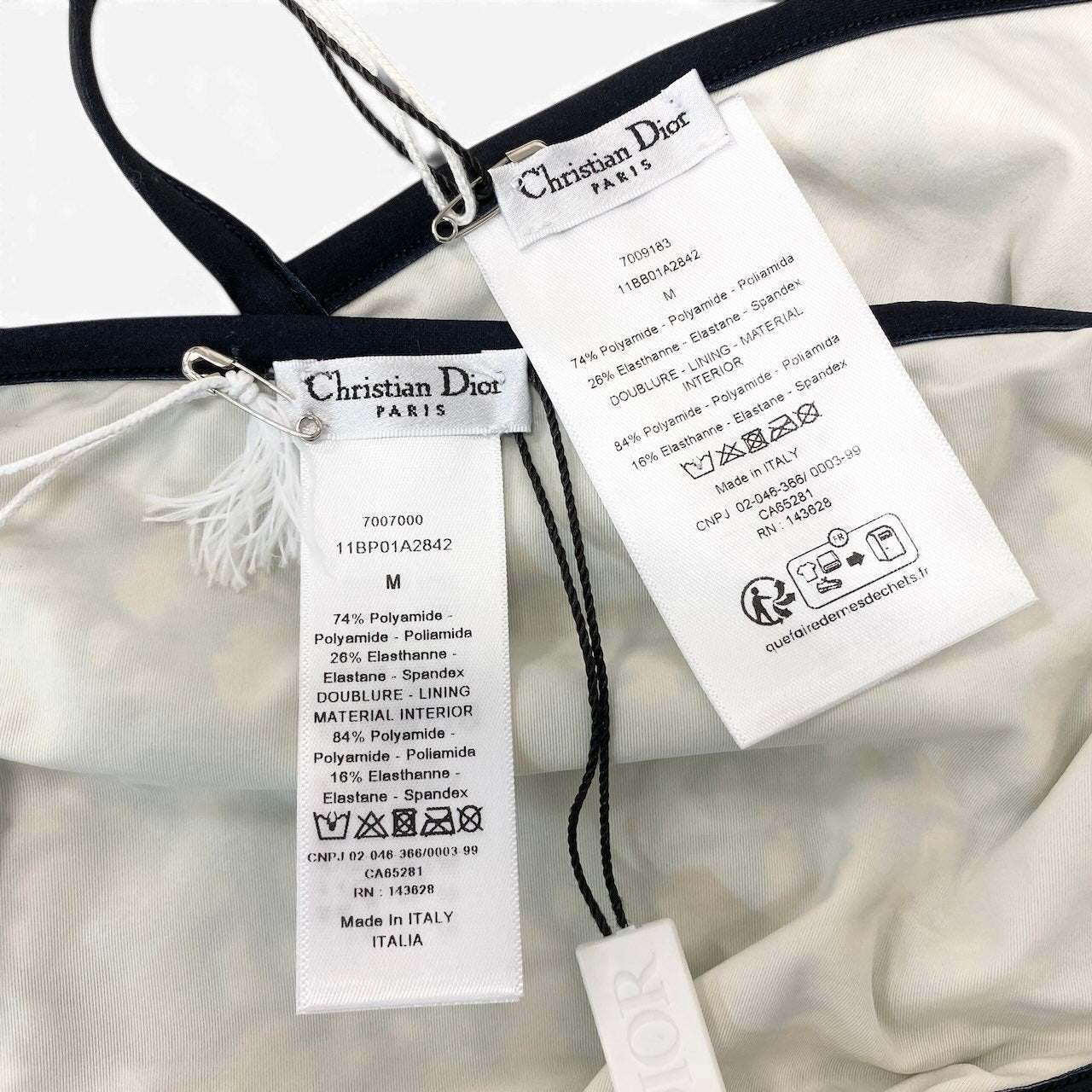 e29【新品】 Christian Dior クリスチャンディオール オブリーク テクニカル ファブリック セパレートビキニ 水着 総柄 サイズM マルチカラー レディース 女性用k02i