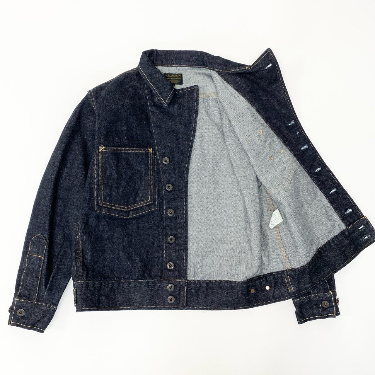 78b27 《極美品》 BLACK SIGN ブラックサイン デニムジャケット Gジャン  14オンス 濃紺 36 ネイビー コットン メンズu02t