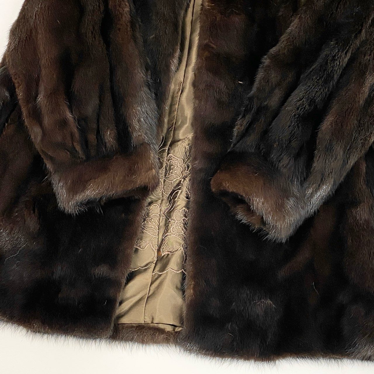 73a21 PRELIOT デミバフミンク ロングコート サイズ13 ブラウン 本毛皮 Mink Fur Long Coat 毛並み◎t18r