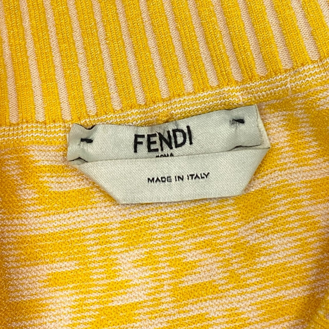 Ib7 【美品】FENDI フェンディ 2021 ズッカ柄 ニットスカート FF Logo Pencil Skirt 38サイズ イエロー レディース 女性用ta1