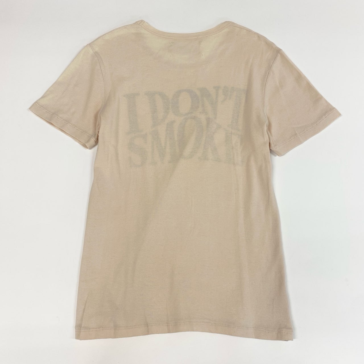 59j6 MaisonMargiela メゾンマルジェラ 半袖Tシャツ プリントカットソー クルーネック メンズ 紳士服 トップス ライトベージュu02t