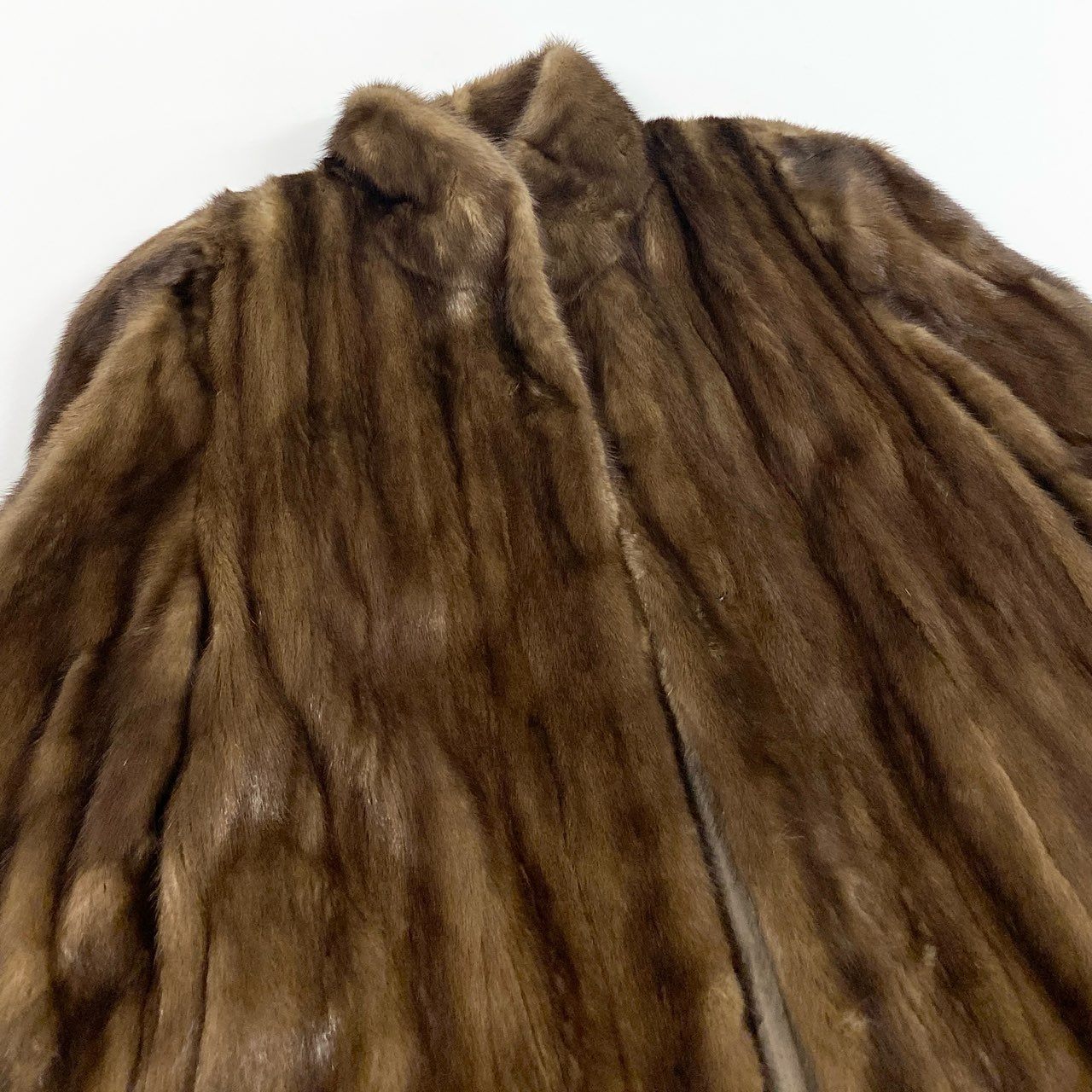 16a21 銀サガ デミバフミンク 丈約110cm 超ロングコート サイズ11 茶系 最高級本毛皮 Mink Fur Super Long Coatt18r