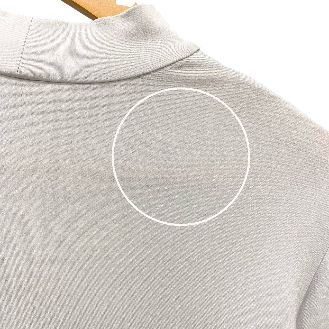 66c2 TOKUKO 1er VOL トクコプルミエヴォル モックネック 長袖カットソー トップス レーススリーブ 伸縮ストレッチ レディース 女性服 サイズ9 ライトグレーu02t