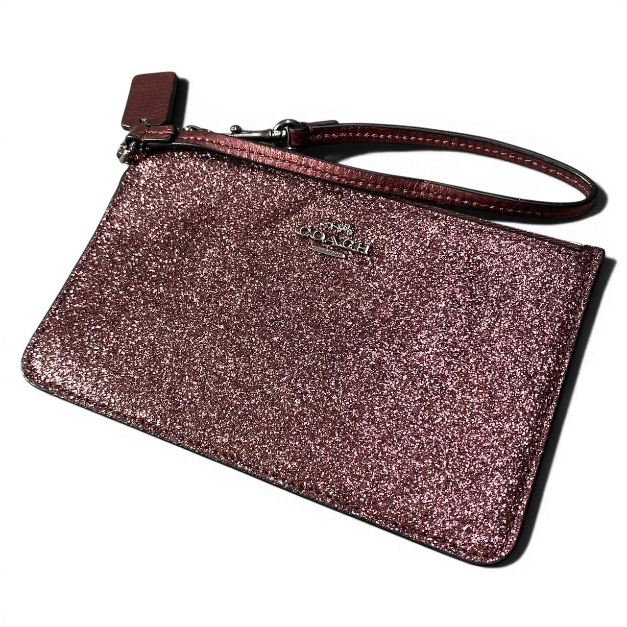 g18 【美品】 COACH コーチ グリッター リストレットポーチ ピンク レディースt18r