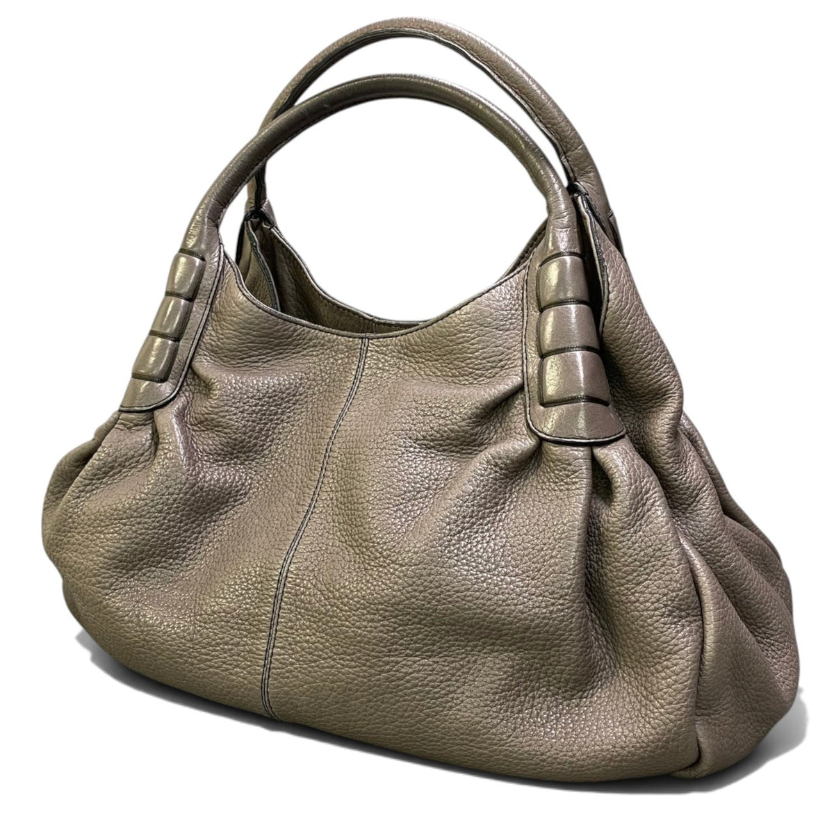 Aj2 TOD’S トッズ レザーショルダーバッグ Leather Shoulder Bag グレー ハンドバッグ 鞄t18r