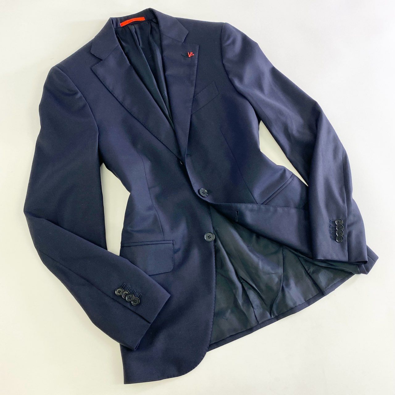 39k13 ISAIA イザイア 3B テーラードジャケット ドレスジャケット サイズ42 8R ネイビー メンズ 男性用 本切羽