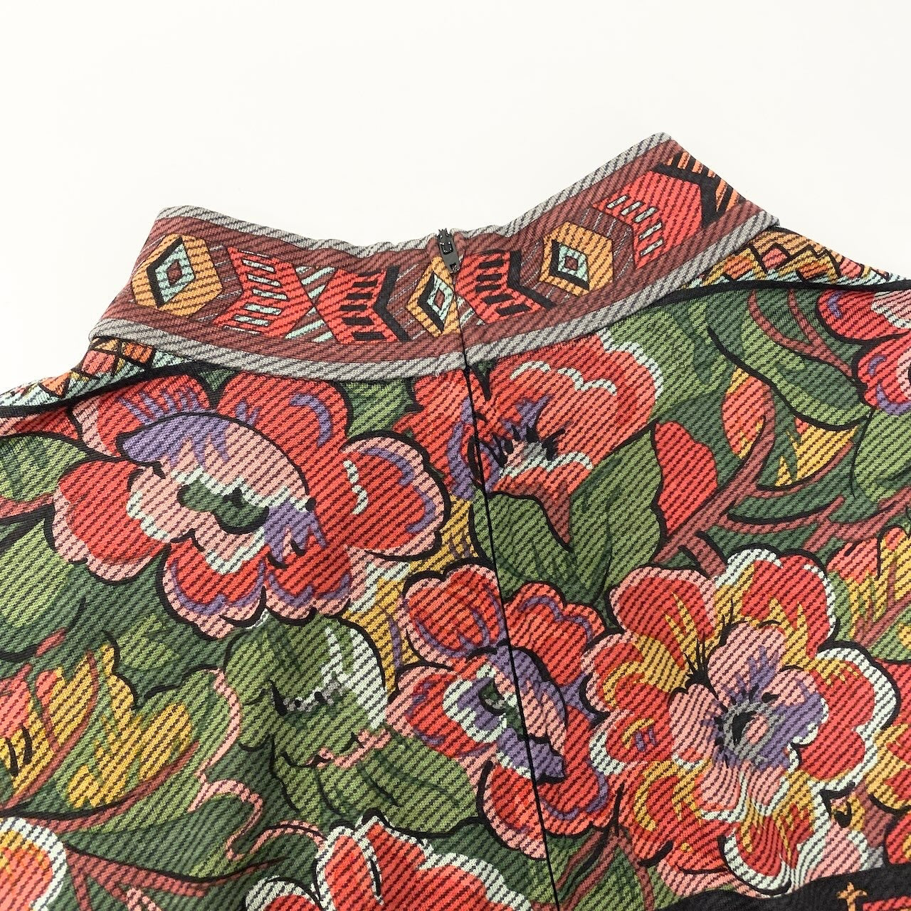 22d11 LEONARD FASHION レオナール ロングワンピース 長袖ワンピース 花柄プリント 総柄 ウールシルク混 LL マルチカラー レディース 女性用o07t