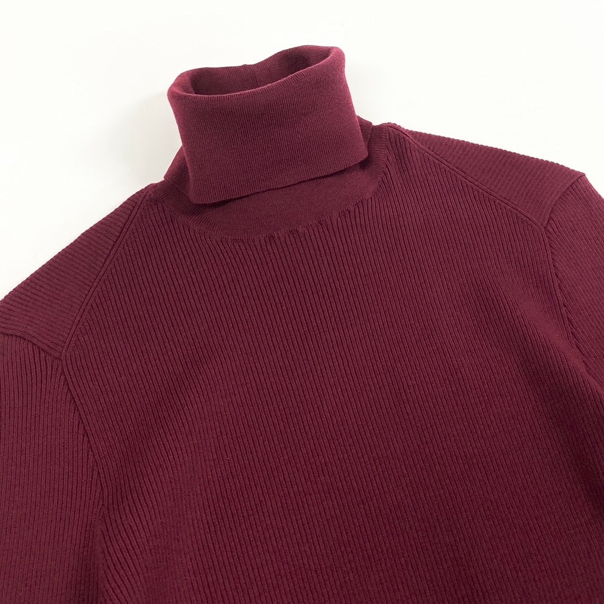Ij13 【未使用タグ付】 BURBERRY バーバリー EKD ウールブレンド タートルネック セーター リブニット 8077595 サイズS リプル / ボルドー レディースu02t