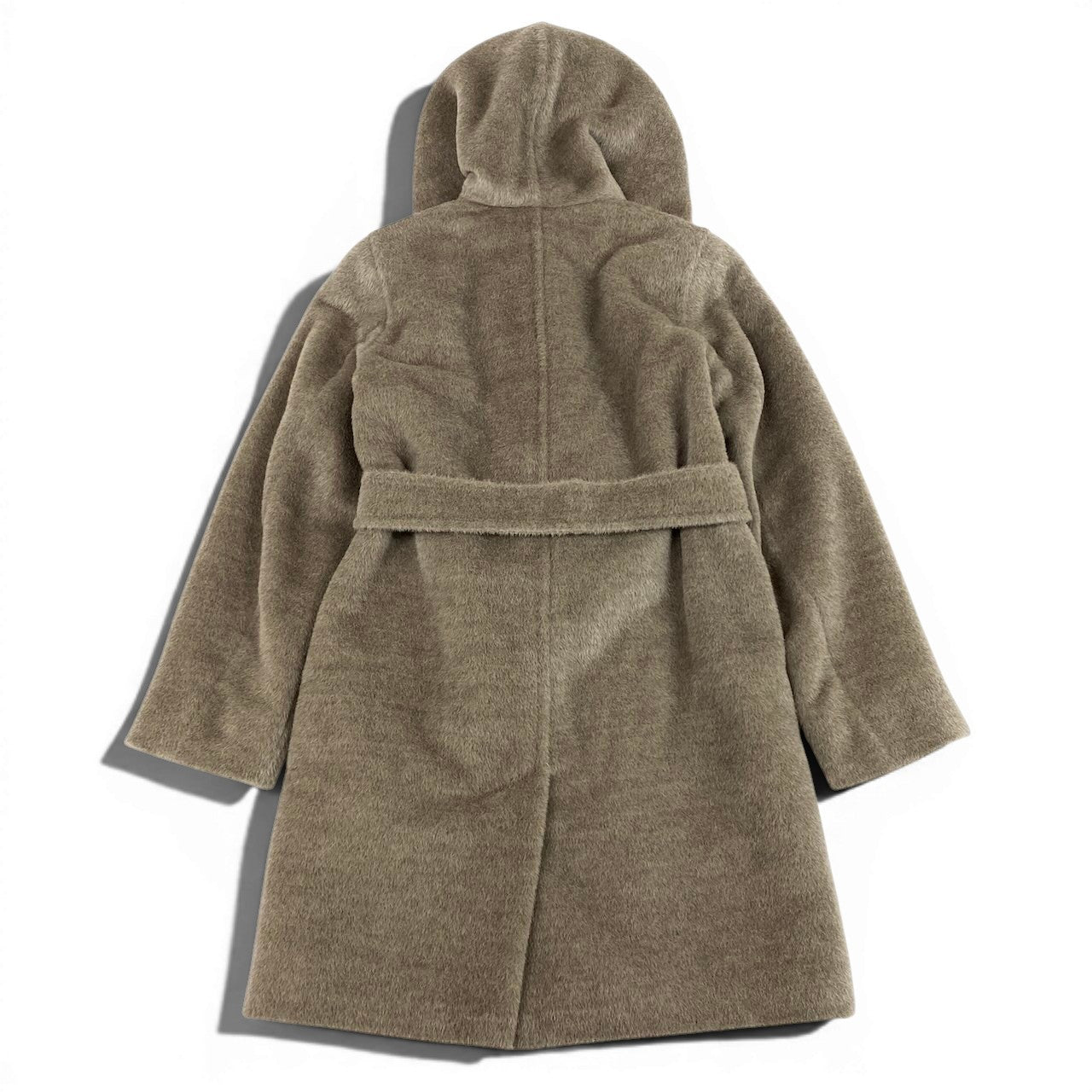 16e7【美品】Max Mara マックスマーラ フーディーアルパカシャギーコート アウター イタリア製 10861243 36サイズ ブラウン レディース 女性用t18r