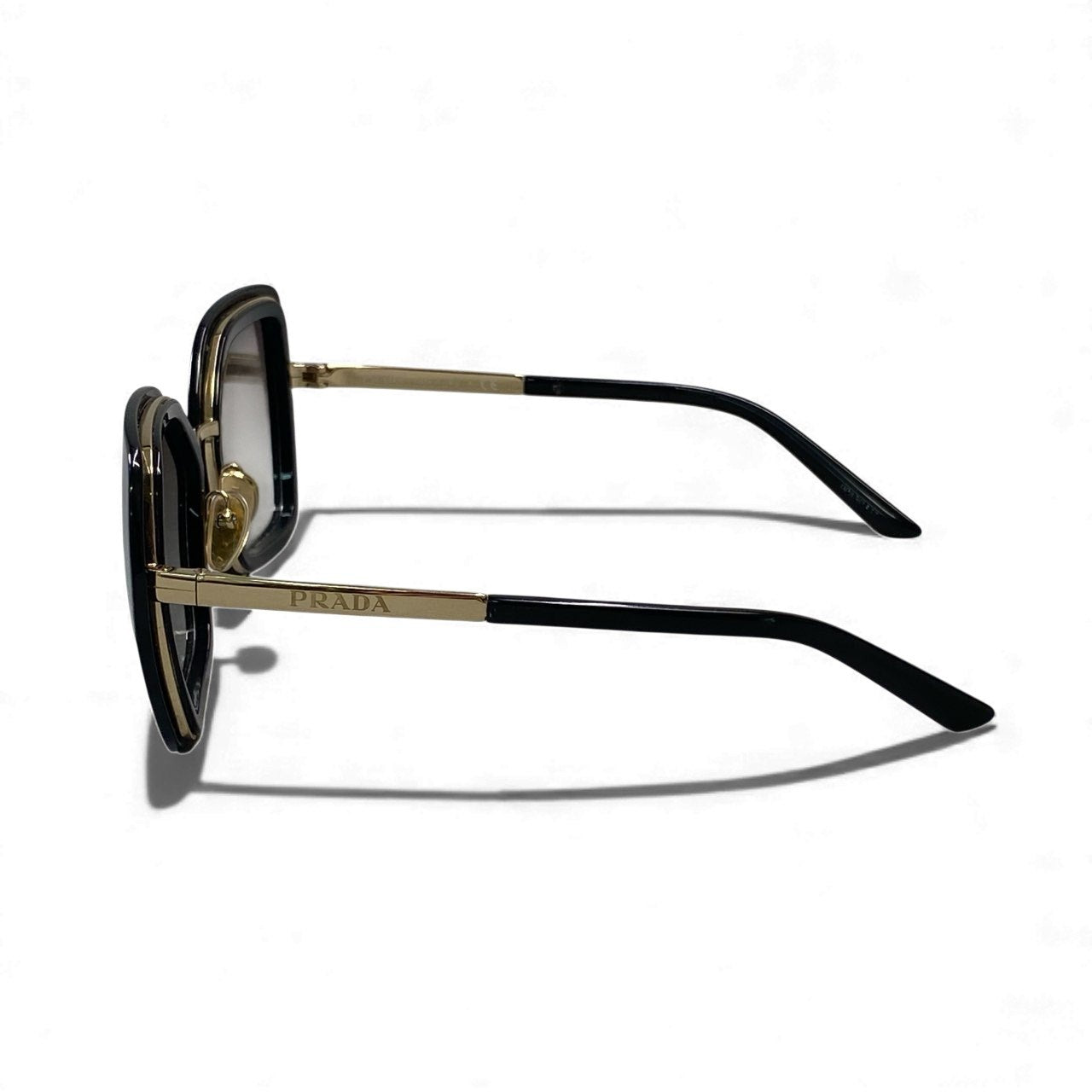 k16 PRADA プラダ サングラス SPR53Y 53□21 ブラック ゴールド オクタゴン 六角形 アイウェア メガネ 眼鏡t18r
