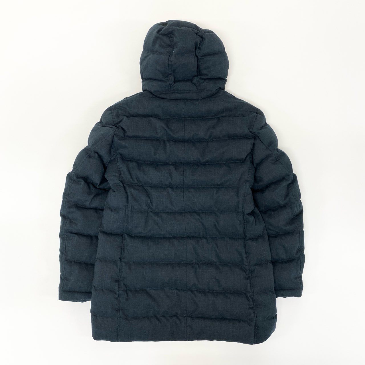 44k28 HERNO ヘルノ ダウンジャケット ダウンコート フーデッド アウター  50サイズ ネイビー メンズo07t