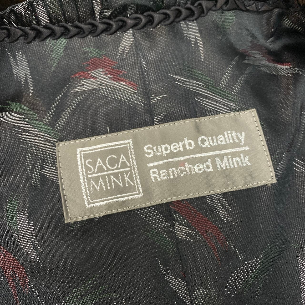 68c24 Roberto Ricci × SAGA MINK サガミンク 銀サガ デミバフミンク ファーコート しっぽコード付 サイズ11 ブラウン 最高級本毛皮 Mink Fur Coatt18r