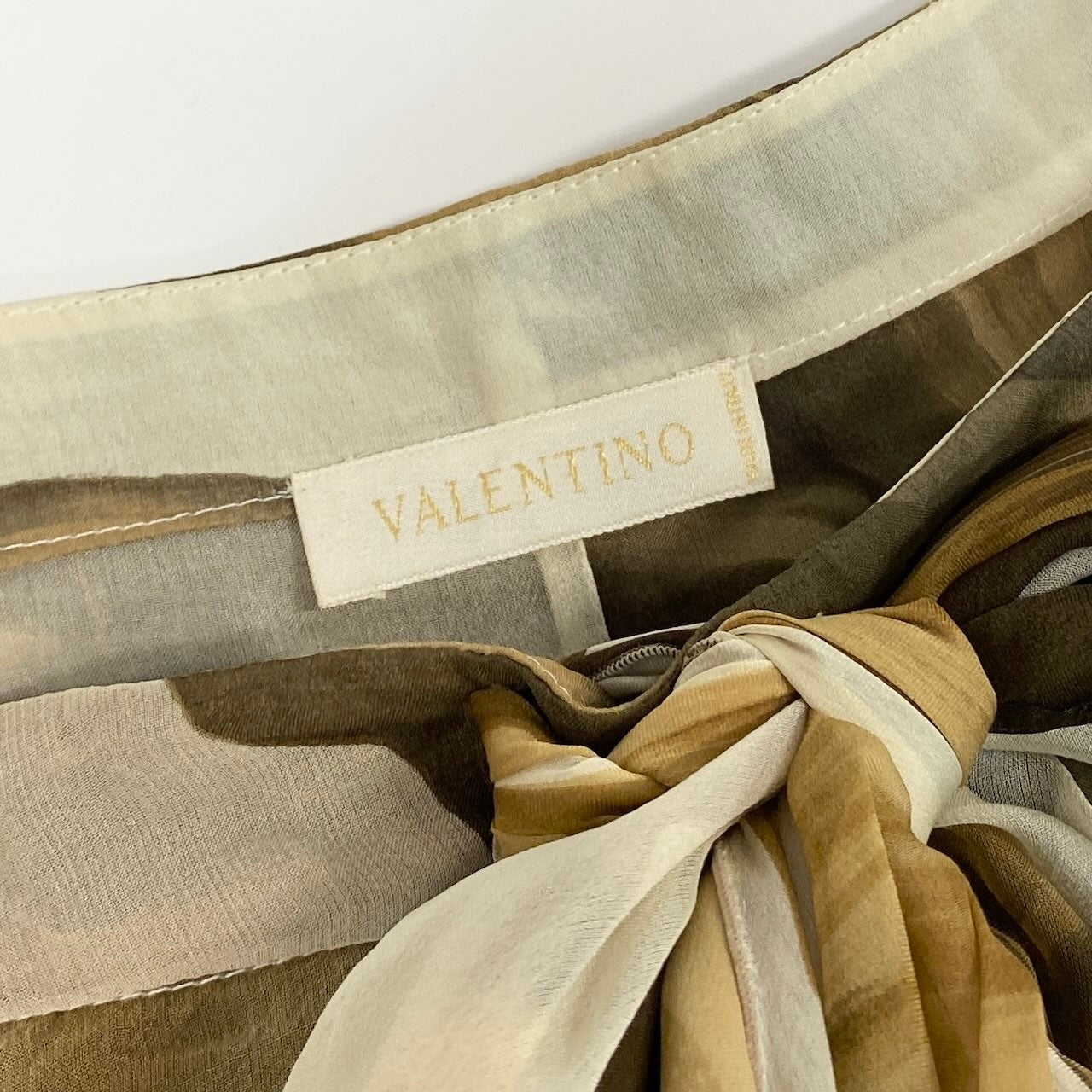 41e14 VALENTINO ヴァレンティノ シースルー リーフプリント ブラウス サイズ8 ショート丈 オープンスリーブt18r
