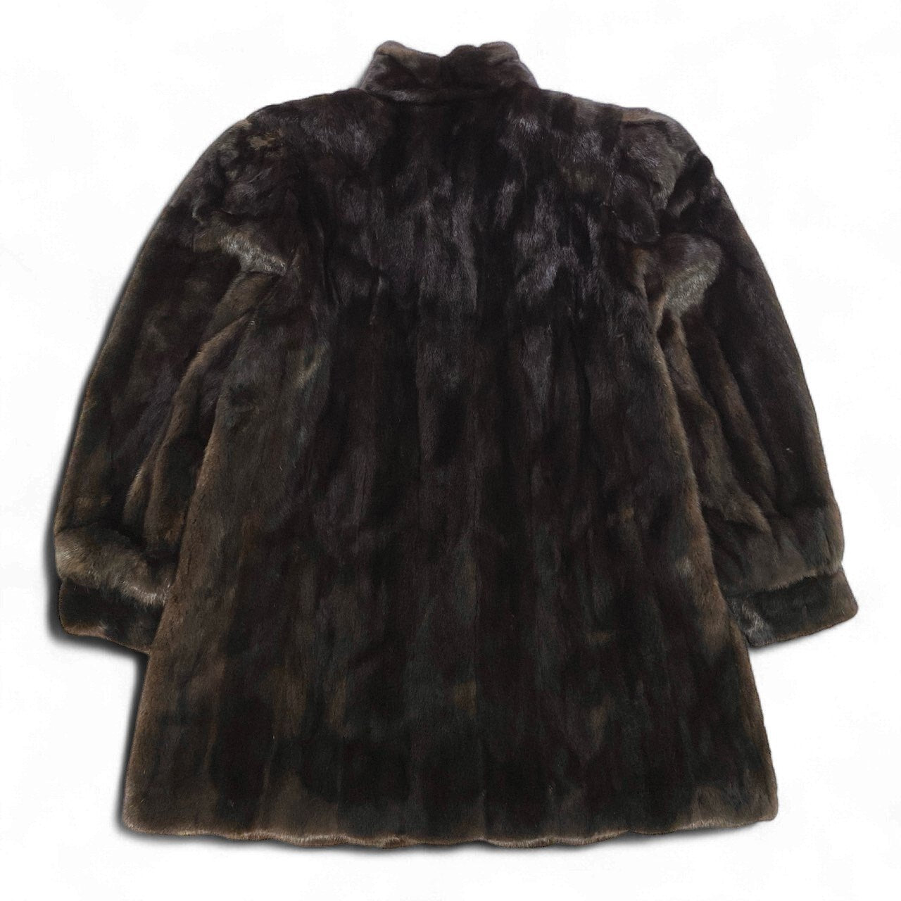 42k14【美品】BLACKGLAMA ブラックグラマ 毛皮コート ファーコート ミンクファー Aライン ブラウン レディースu02t