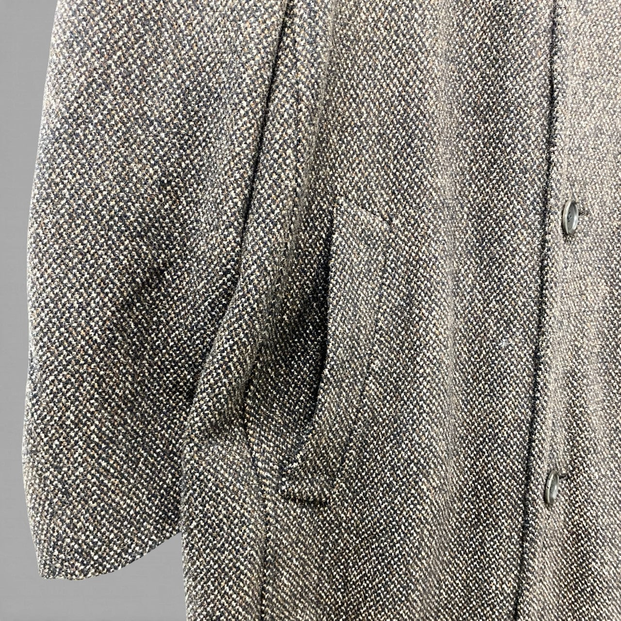 24b13 【美品】BARNEYS NEWYORK バーニーズニューヨーク ツイードステンカラーコート ロングコート VESTIMENTA ブラウン メンズ 男性用u02t