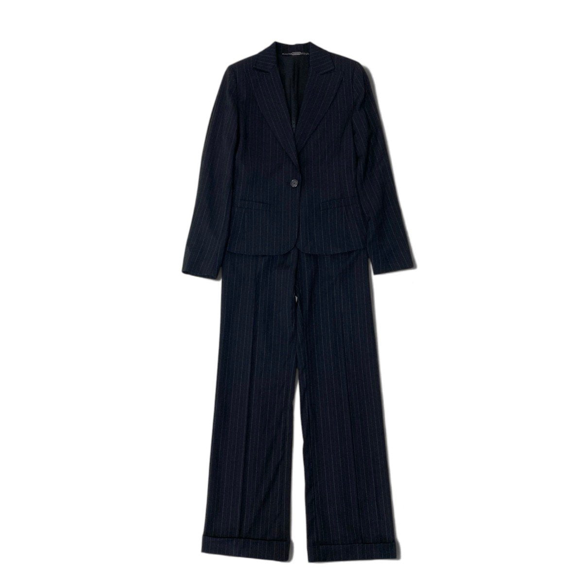 22i28 DOLCE&GABBANA ドルチェアンドガッパーナ スーツセットアップ テーラードジャケット スラックス ストライプ 40サイズ ブラック レディース 女性用u02t