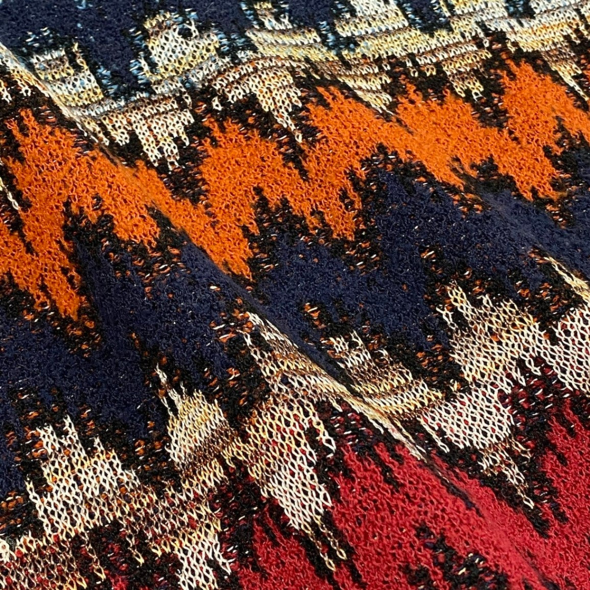 6d16 【美品】 MISSONI SPORT ミッソーニ ローゲージ ニットセーター ウールブレンド ロングスリーブニット サイズ44 マルチカラー メンズ 紳士服u02t
