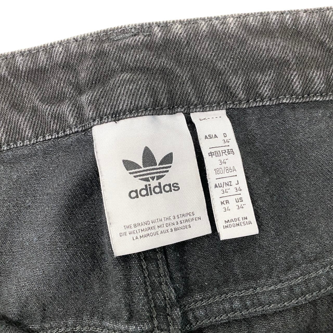 Mf8 【美品】 adidas Originals アディダス Adicolor Denim Firebird Pants アディカラー デニム ファイヤーバード パンツ JC6718 サイズ34 トゥルーブラックデニム コットン100％ メンズk02ik02i