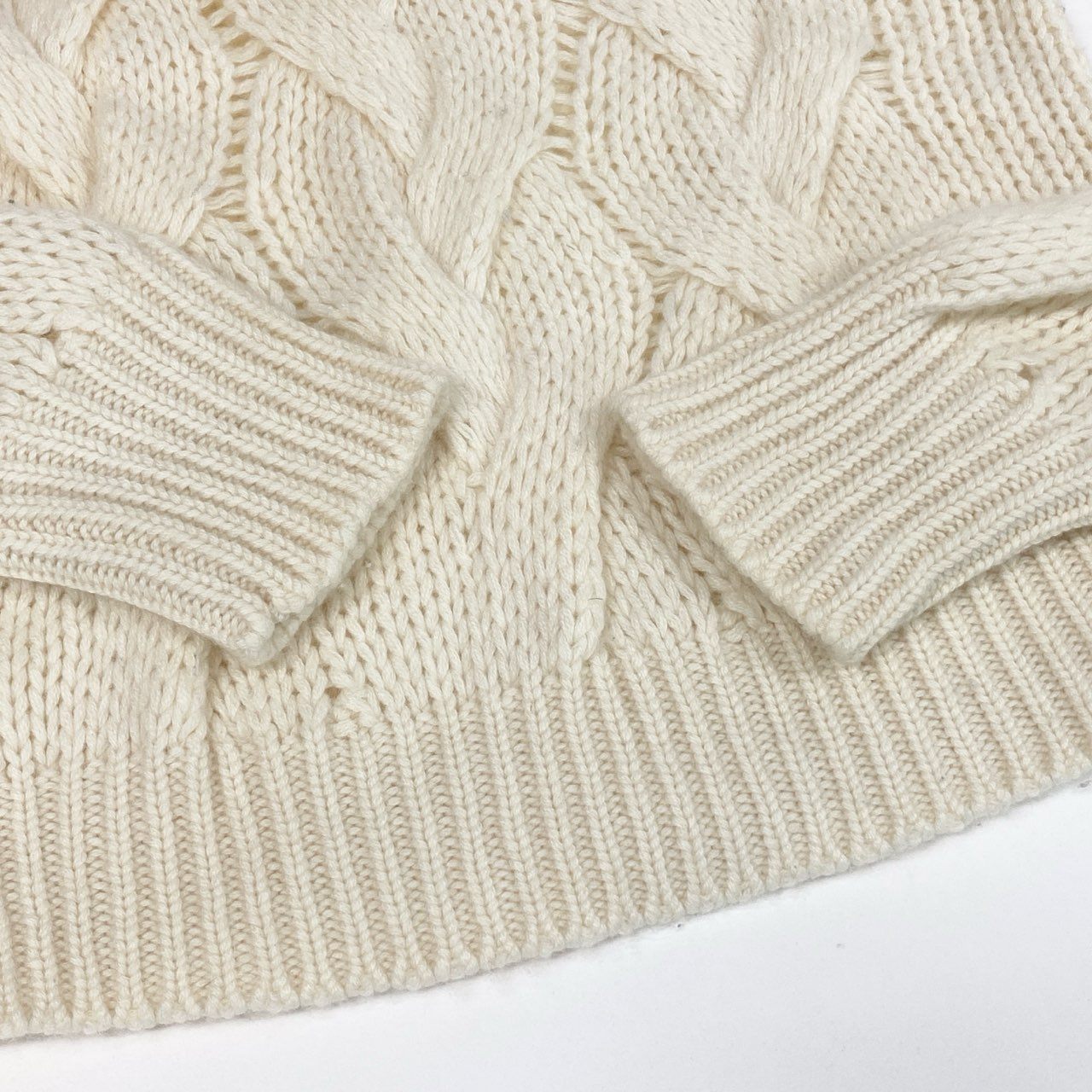 75b27 CELINE セリーヌ カシミヤ100 ニット セーター ローゲージ ショルダーボタン M クリーム系 カシミア レディースu02t