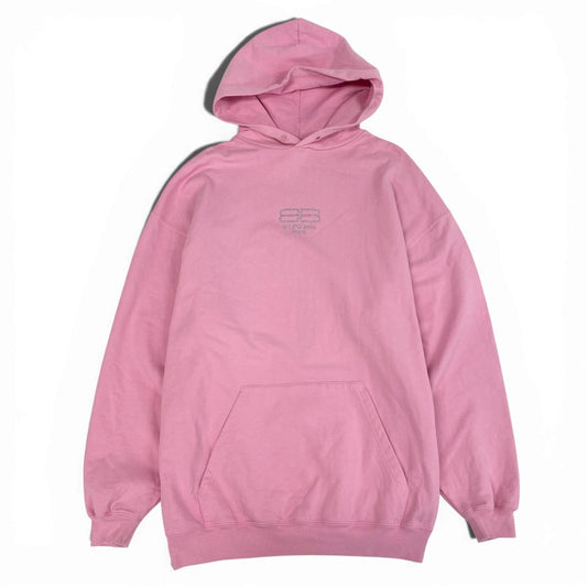S Balenciaga バレンシアガ 2022 Rhinestone Logo ラインストーンロゴ Unisex Parka ユニセックス パーカーS ピンク コットン100％ ユニセックスk02i